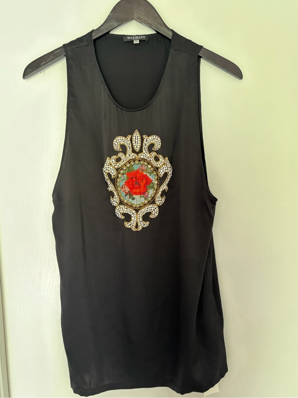 BALMAIN Black Sleeveless Tank